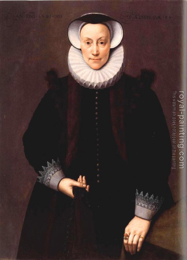 Frans The Younger Pourbus : Portrait of a Woman Aged 54